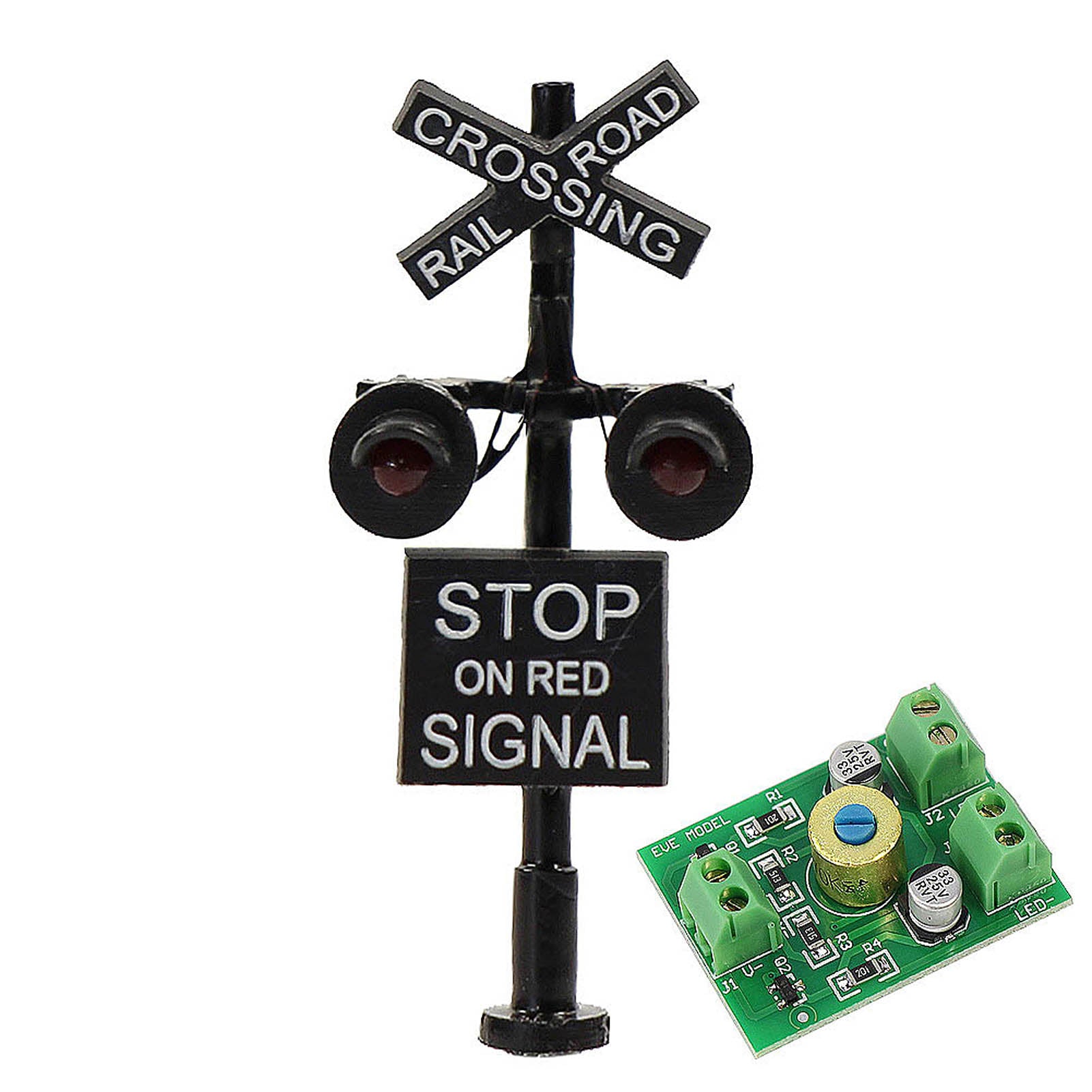JTD1507RP 1 set N Scale 1:160 Railway Crossing Signal and Circuit Board Flasher