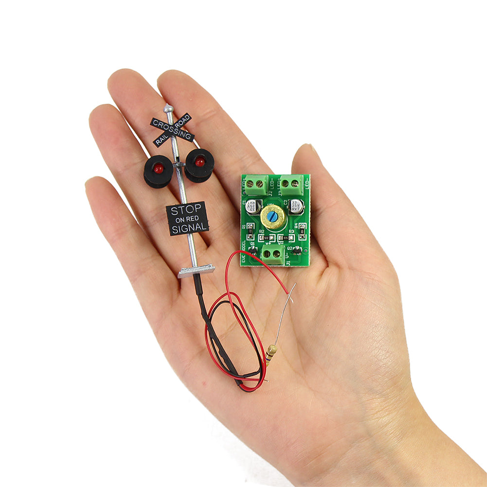JTD876RP 1 set HO Scale Railroad Crossing Signal + Circuit Board Flasher
