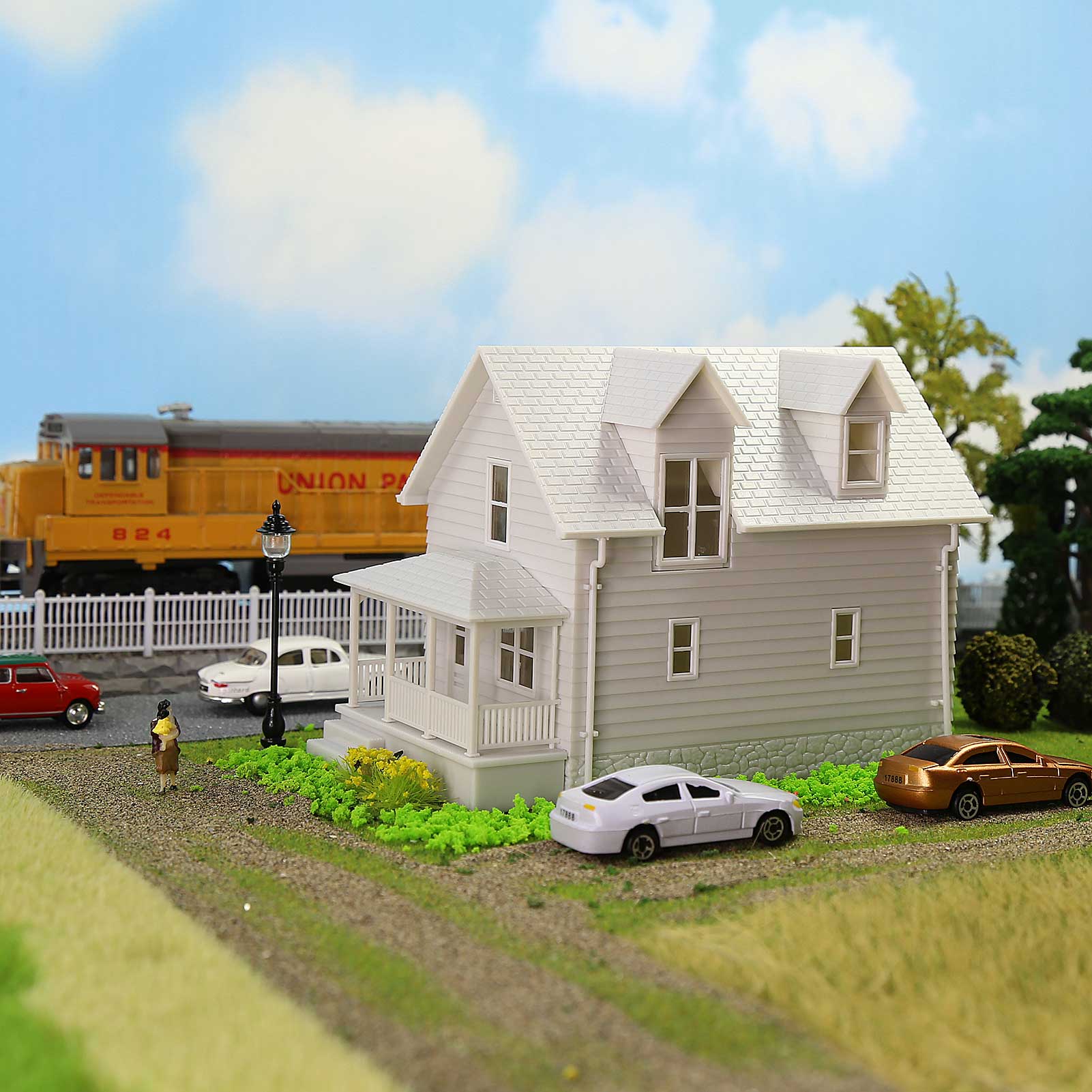 JZHO01JJ 1 Set HO Scale 1:87 Model Blank House Unassembled Building