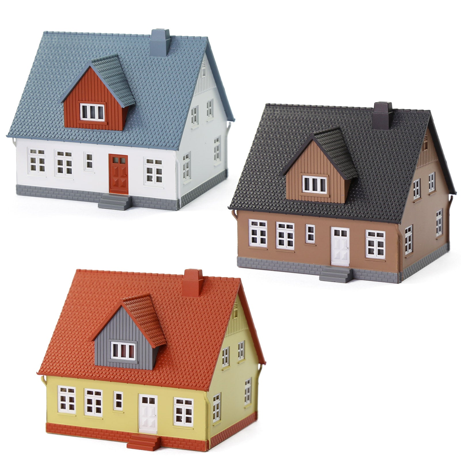 JZN02 1pc N Scale 1:160 Model Village House Pre-built Building Diorama