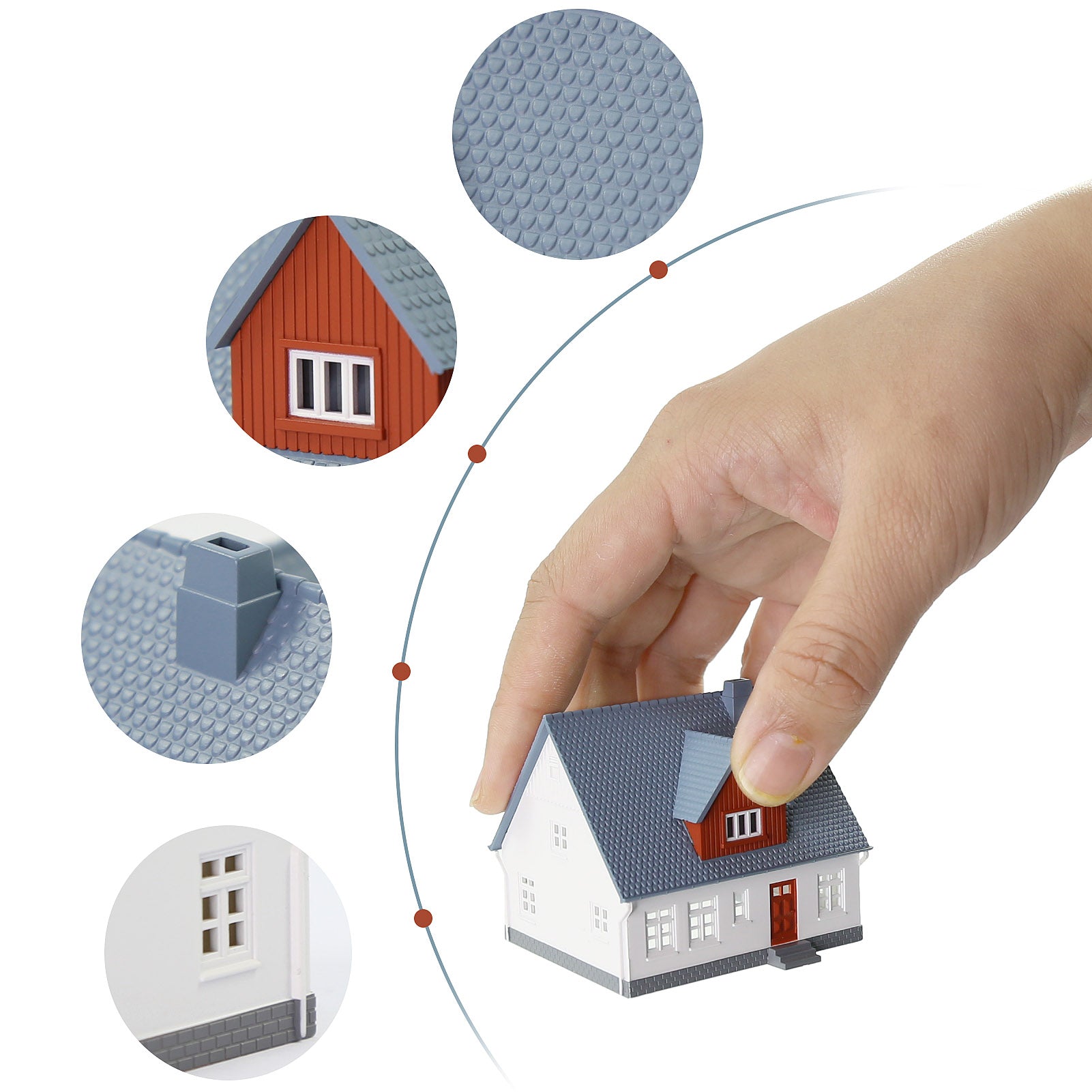 JZN02 1pc N Scale 1:160 Model Village House Pre-built Building Diorama