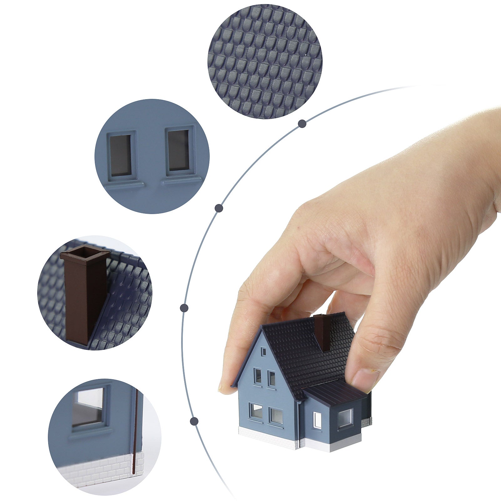 JZN03 1pc N Scale 1:160 Model Village House Pre-built Building Layout