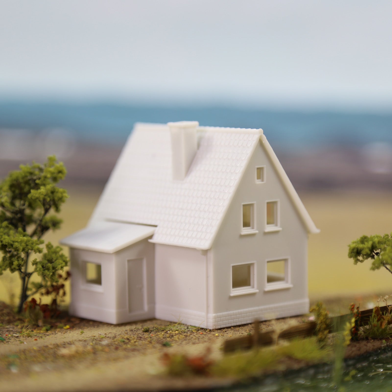 JZN03JJ 1pc N Scale 1:160 Model Village House White Unassembled Building Parts