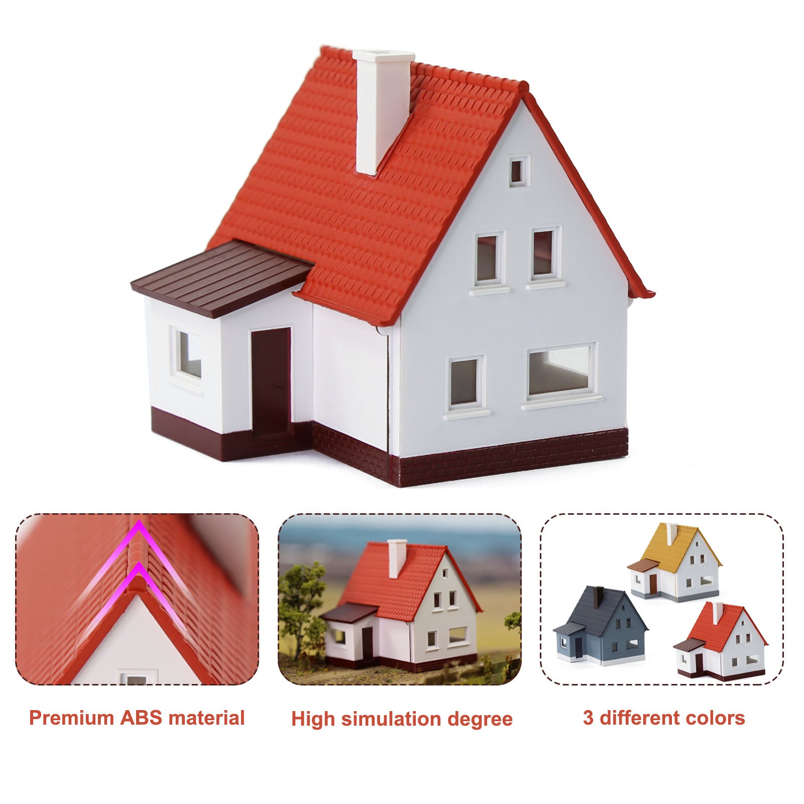 JZN03 1pc N Scale 1:160 Model Village House Pre-built Building Layout