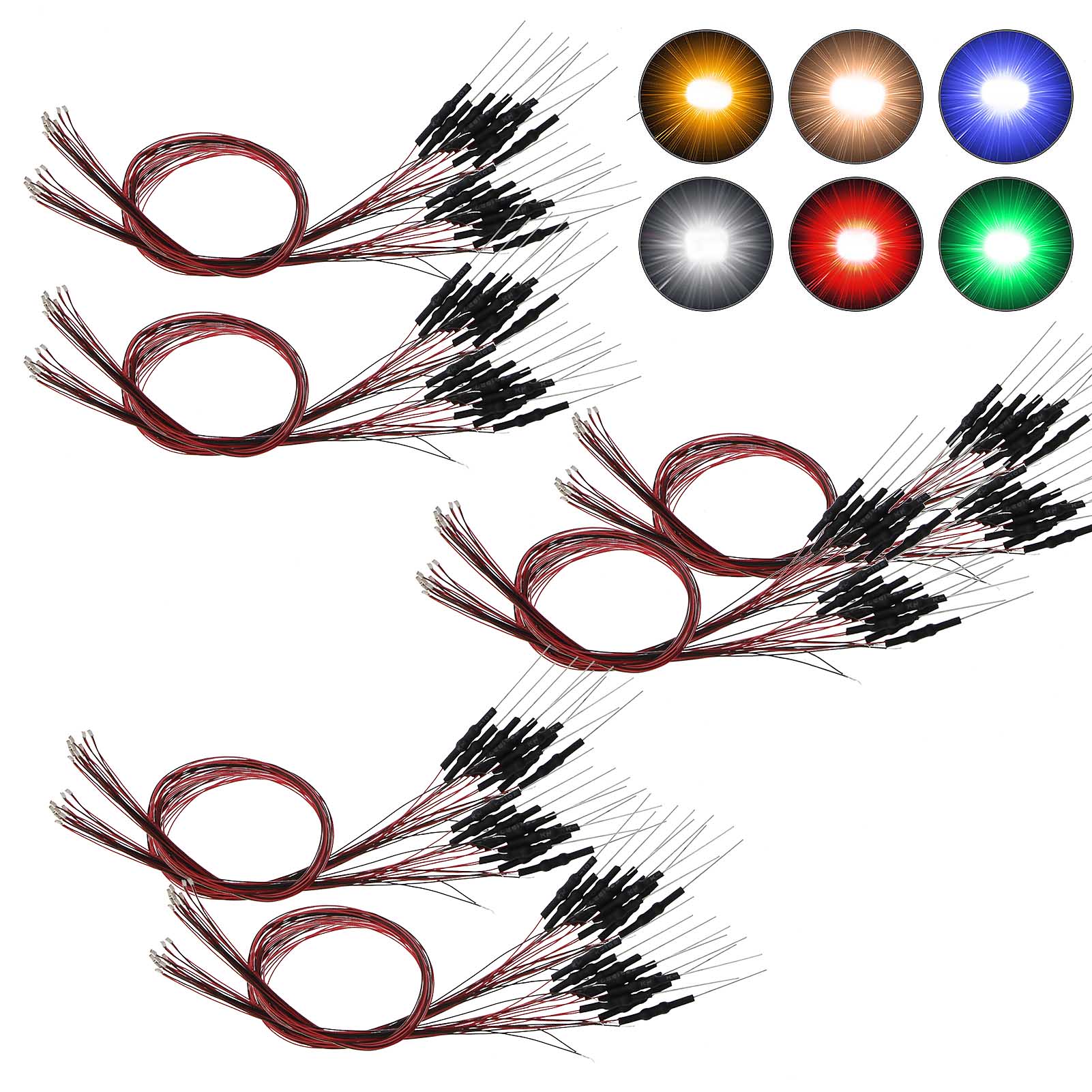 15 Pack Pre-Wired Red SMD LEDs (#0603) For Model Railroad HO Scale Lighting Kits