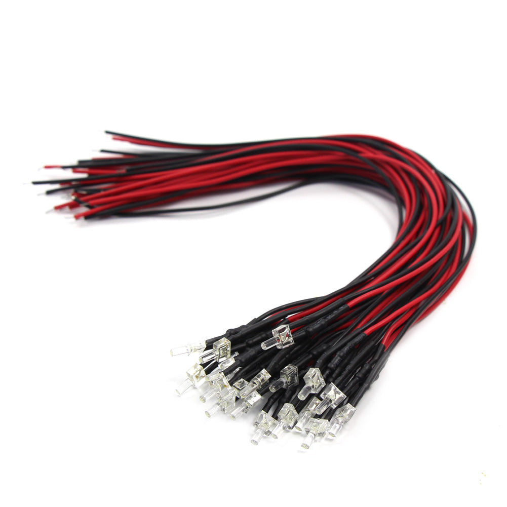 L1220 20pcs Pre Wired 2mm Diffused Led Lamp Light 12V ~ 18V