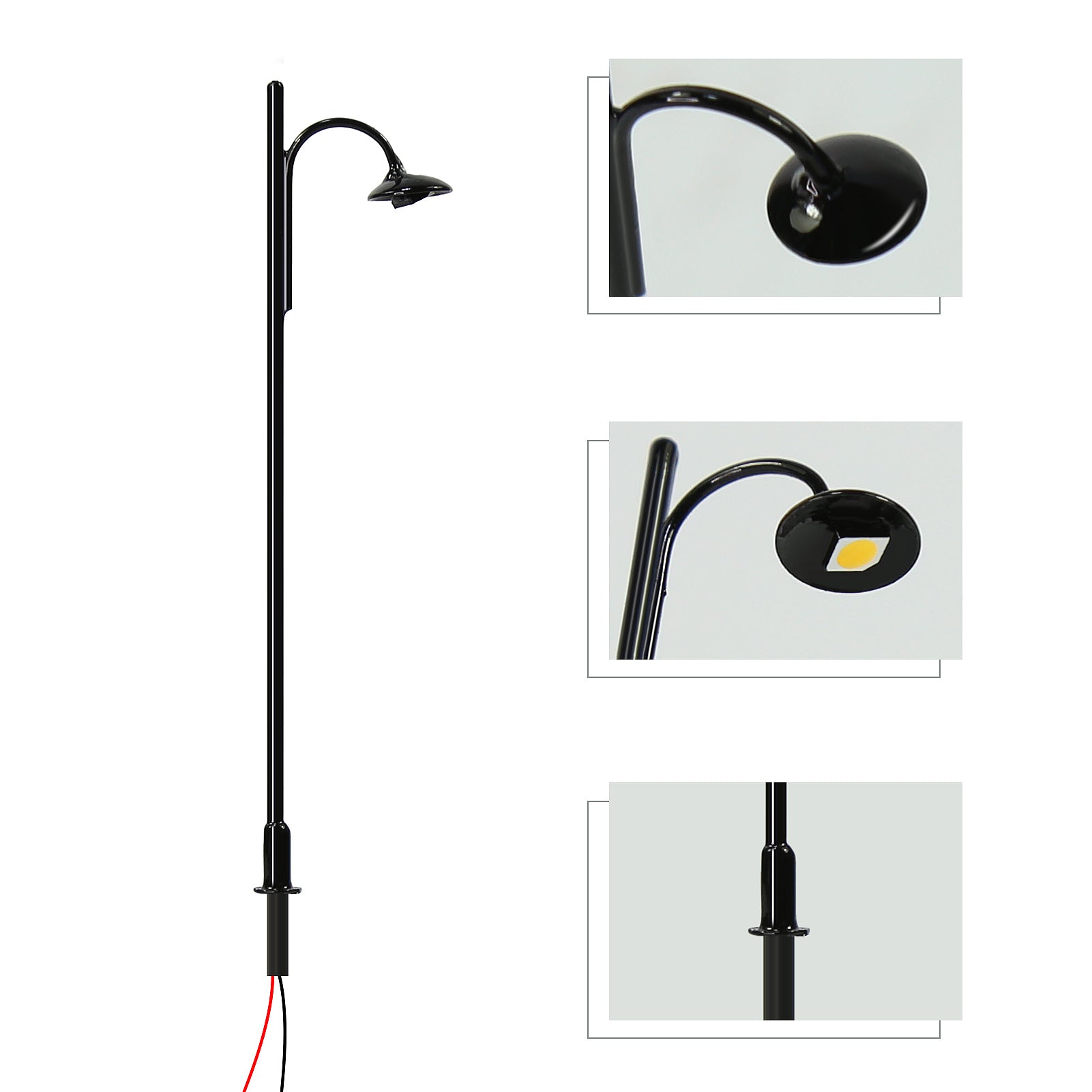 L604 10pcs HO OO Scale 1:87 Street Lights 75mm Warm White LED Lamps