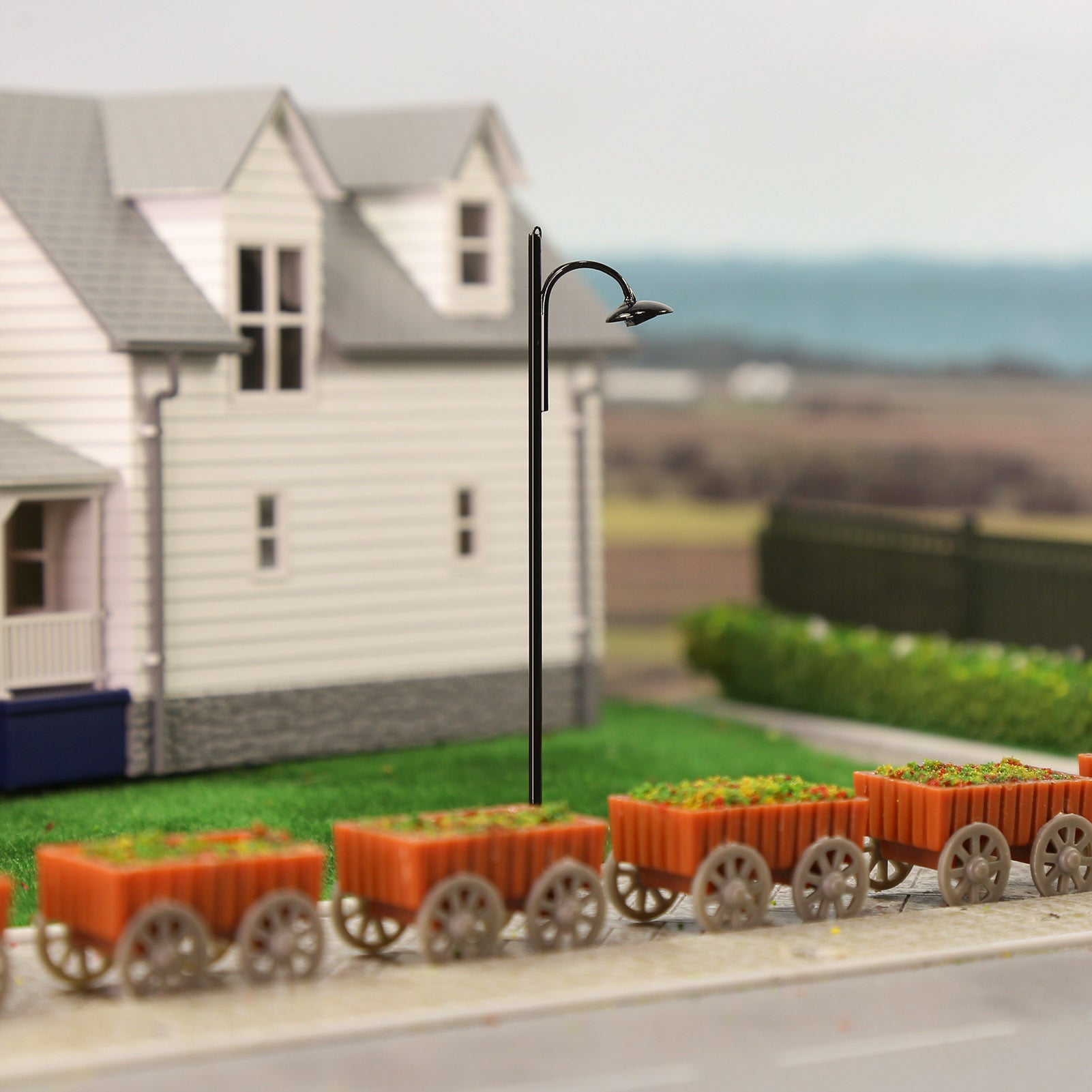 L604 10pcs HO OO Scale 1:87 Street Lights 75mm Warm White LED Lamps