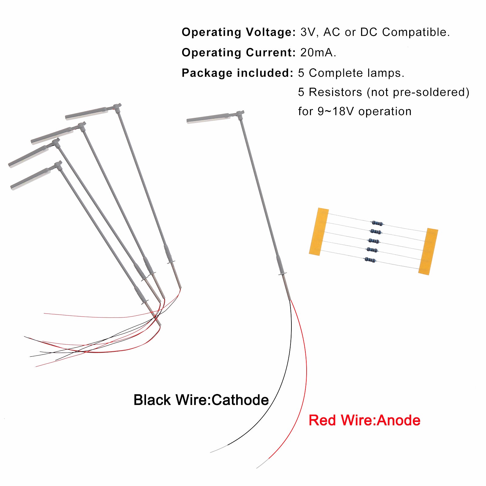 LD05 5pcs Metal Lamp post Street Light LEDs Shade