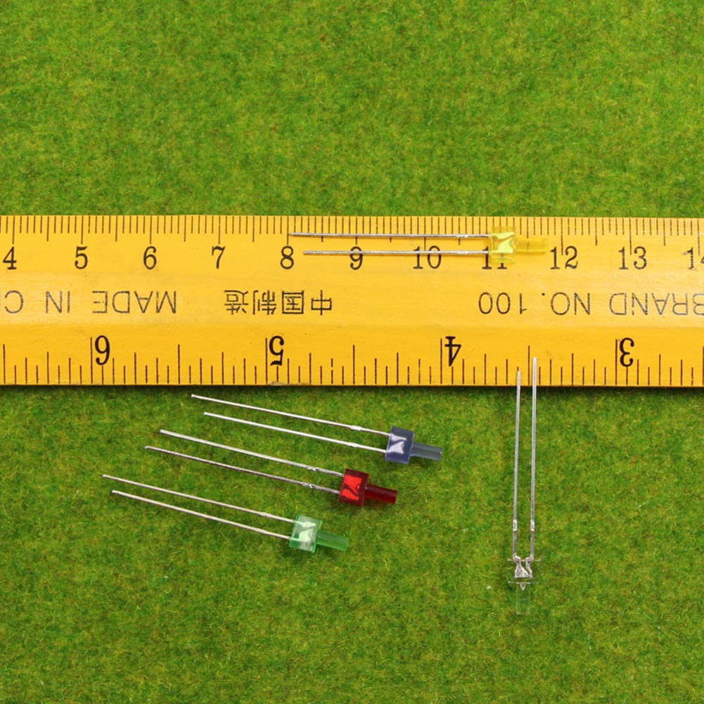 LED2 100pcs 2mm LEDs Red Yellow Blue Green White Light & Free Resistors