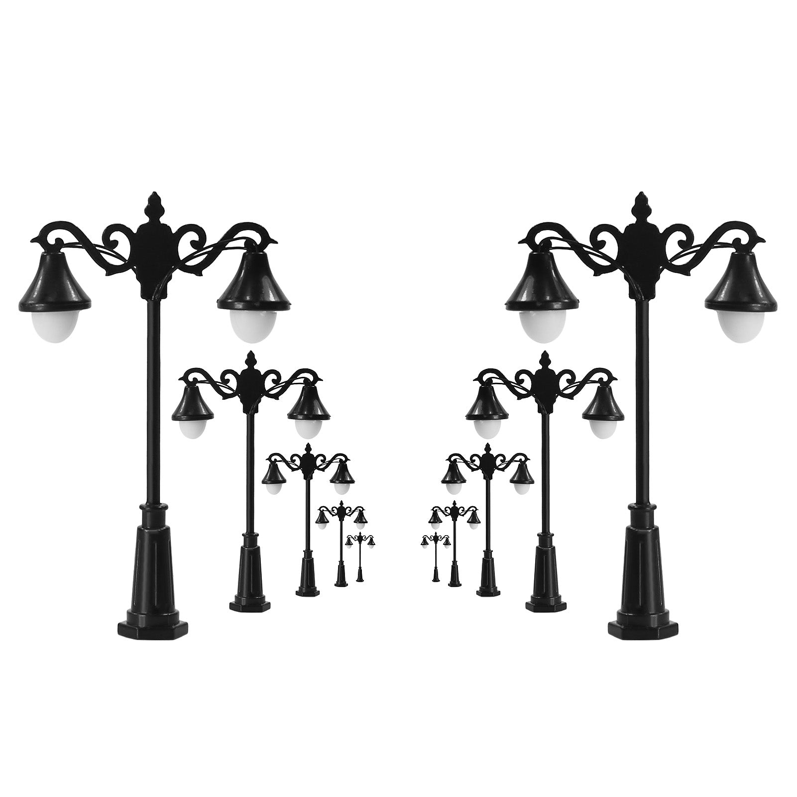 LFT06HOWM 10pcs HO/TT Scale 1:87 Lamp Two-head Street Light