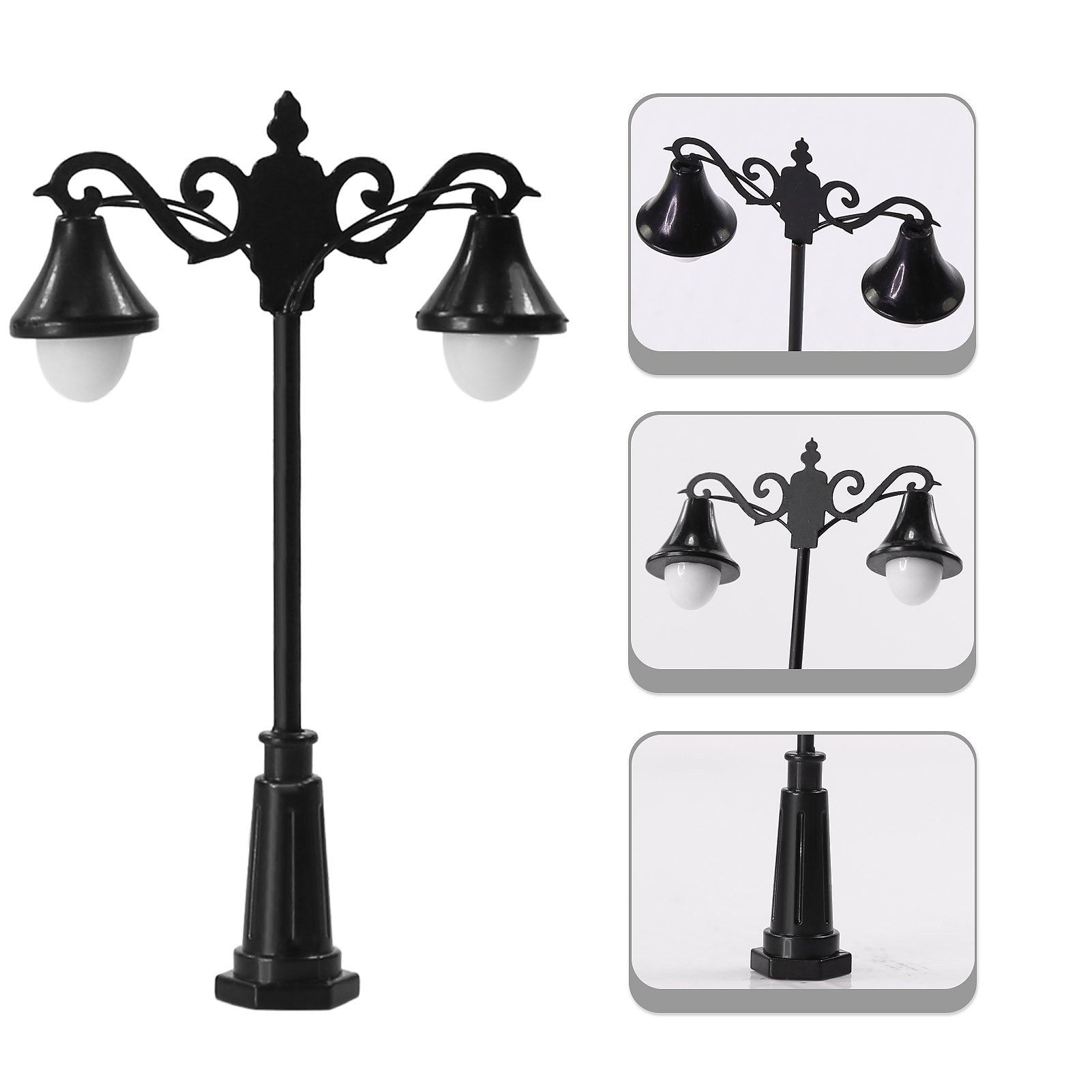 LFT06HOWM 10pcs HO/TT Scale 1:87 Lamp Two-head Street Light