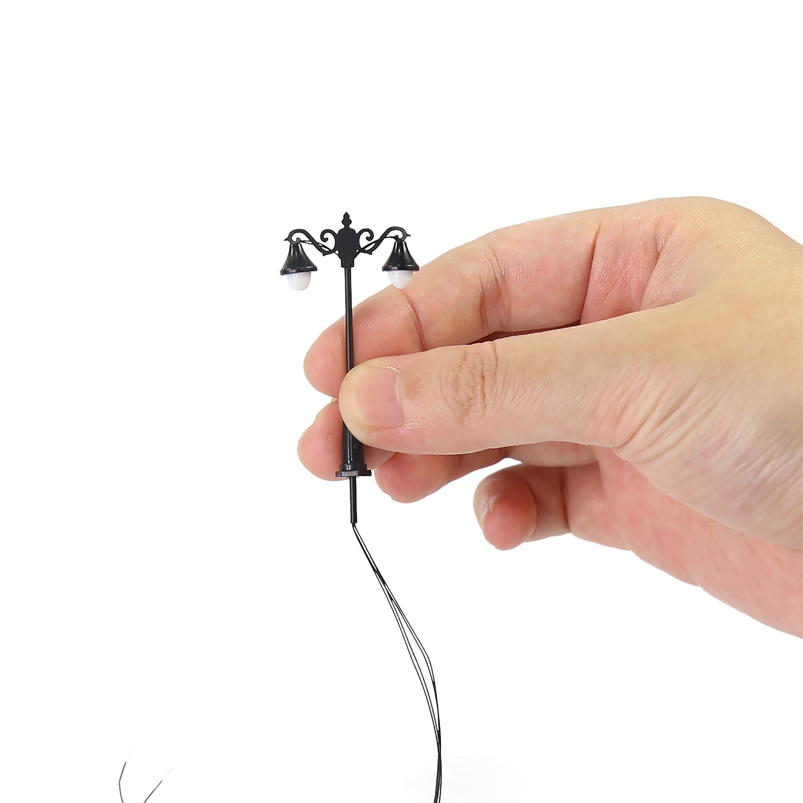 LFT06HOWM 10pcs HO/TT Scale 1:87 Lamp Two-head Street Light