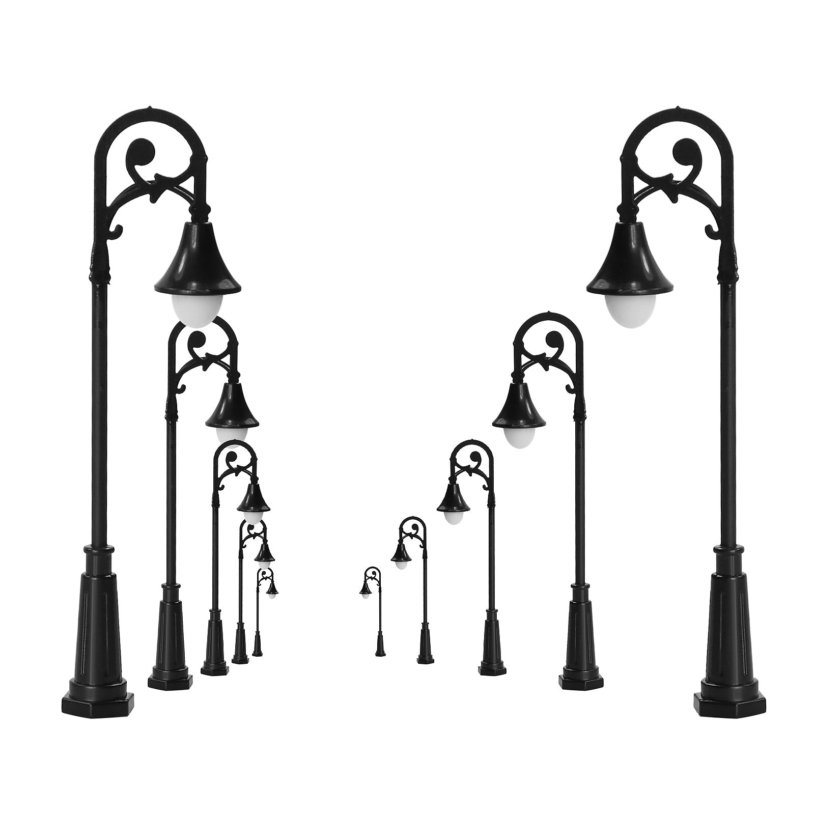 LFT07HOWM 10pcs HO/TT Scale 1:87 Vintage Lamp Street Light LED