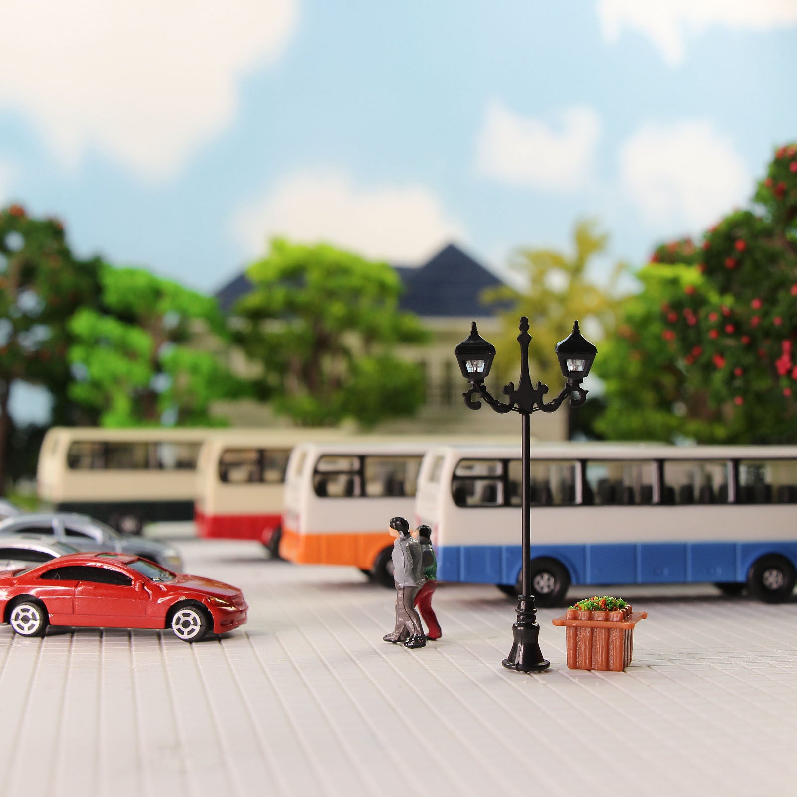 LFT08OOWM 10pcs OO/HO Scale 1:75 Two-head Lamp Street Light LED