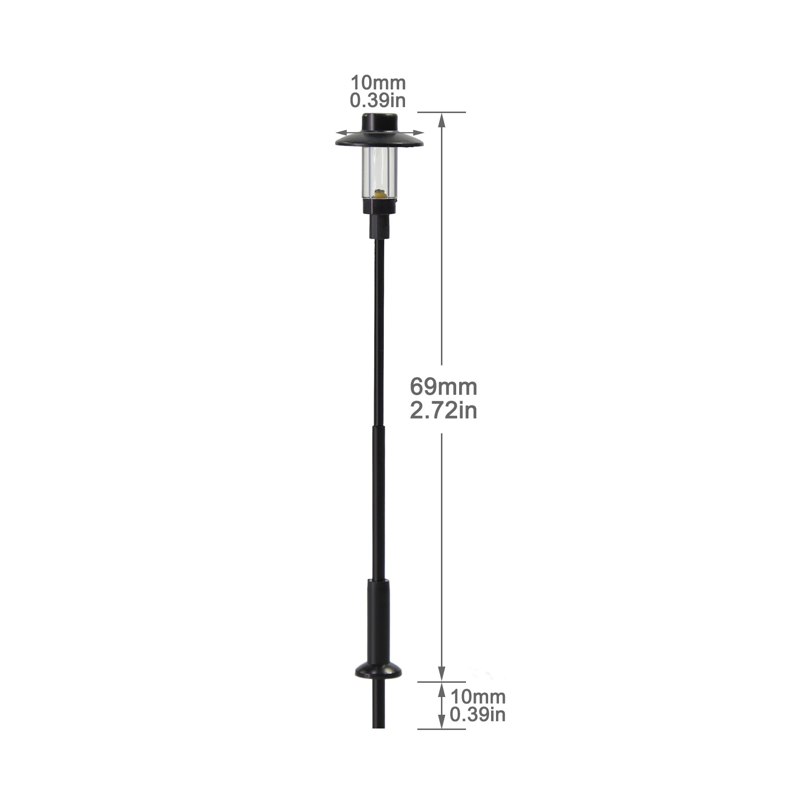 LFT12OOWM 10pcs OO/HO Scale 1:75 Vintage LED Lamps Street Light