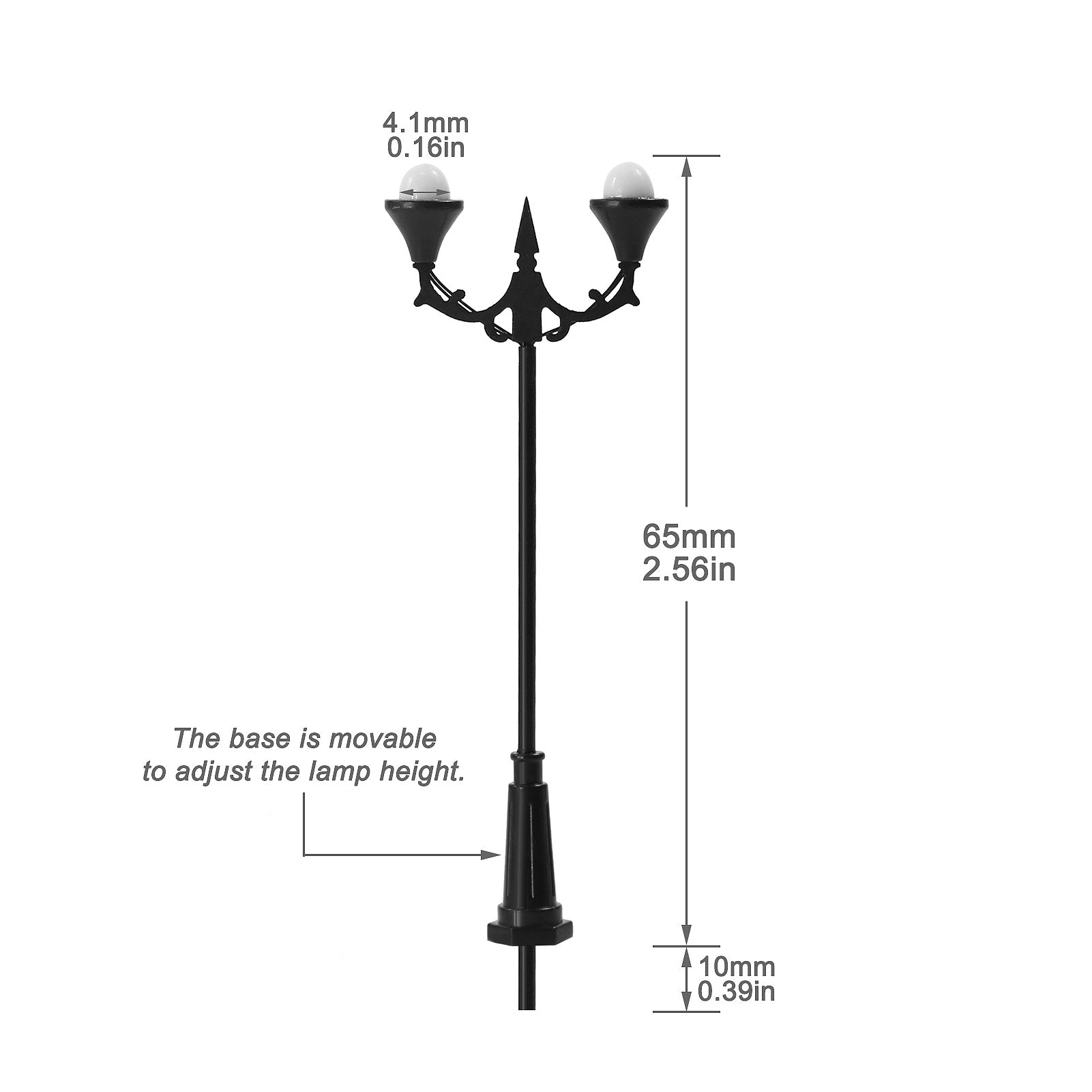 LFT16OOWM 10pcs OO/HO Scale 1:75 Lamps Street Light LED