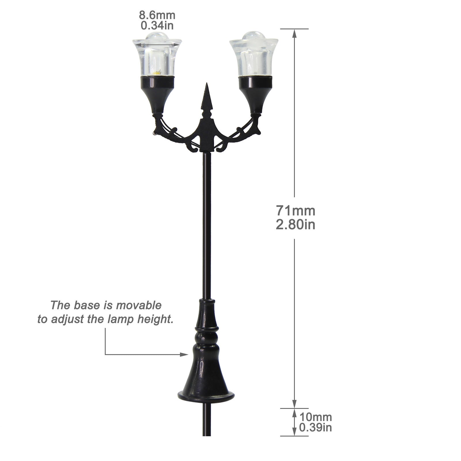 LFT18OOWM 10pcs OO/HO Scale 1:75 Lamps Street Light LED