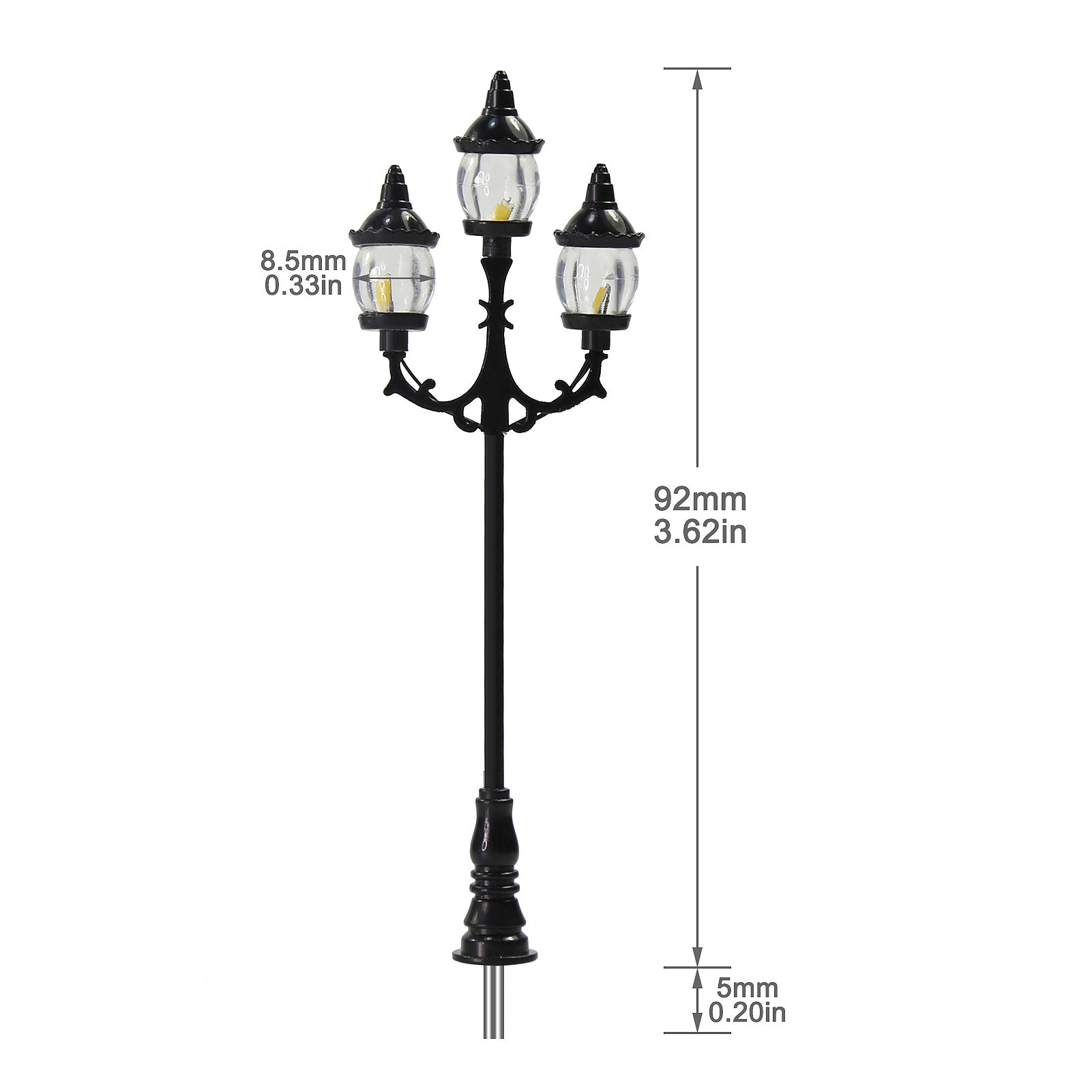 LFT19OOWM 10pcs OO/HO Scale 1:75 Lamps Street Light LED