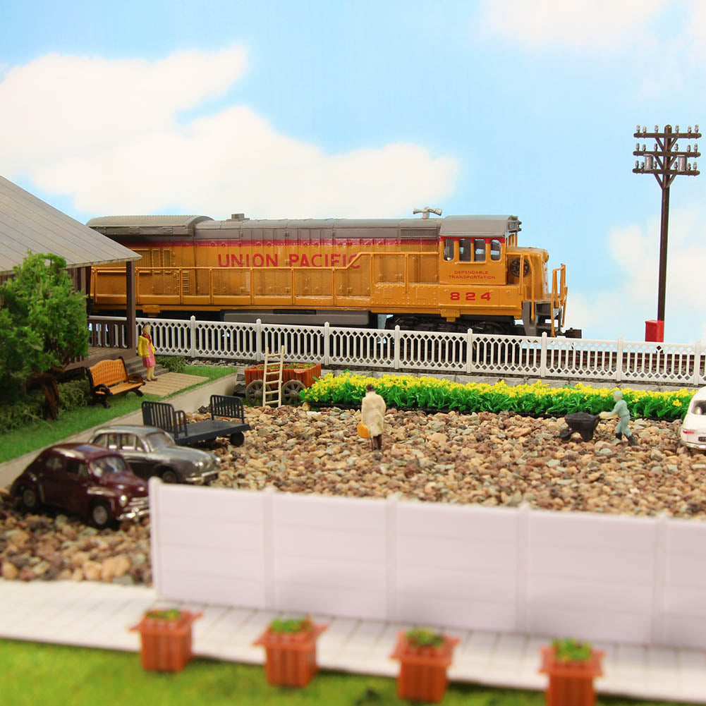 LG0687 3pcs HO/OO Scale 1:87 Building Fences Wall White