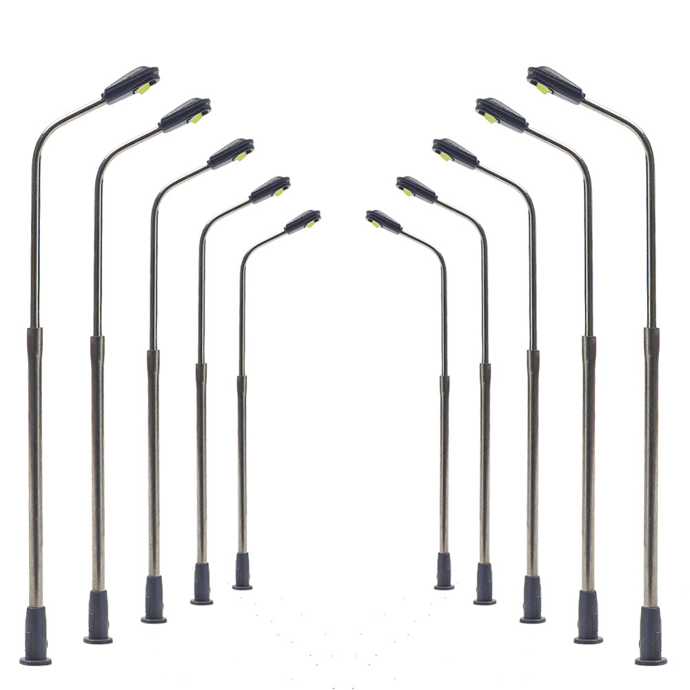 LQS06 10pcs N Scale 1:160 Lamp Post Street Lights LED