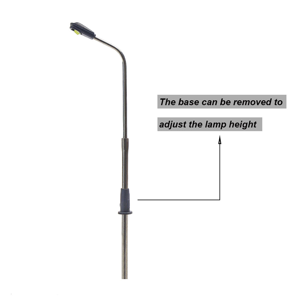 LQS06 10pcs N Scale 1:160 Lamp Post Street Lights LED