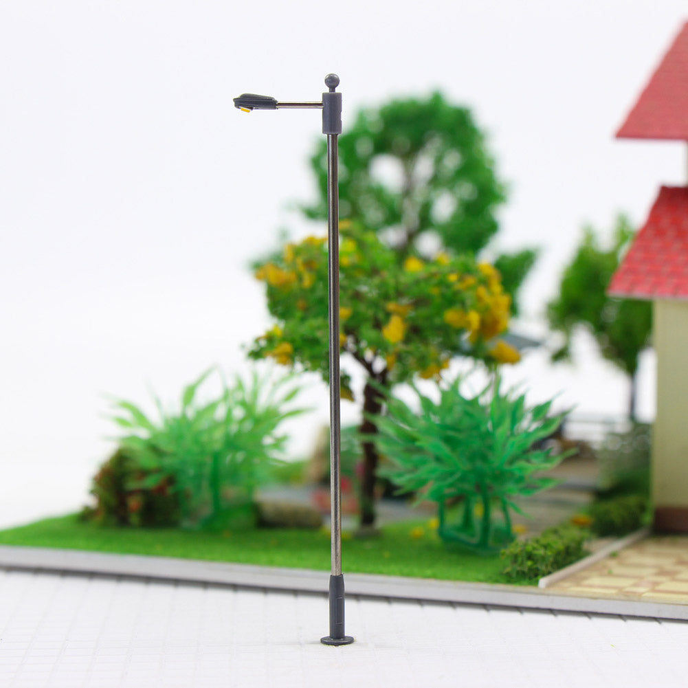 LQS09 10pcs HO TT Scale 1:87 Lamppost Street Lights LEDs 8.2cm