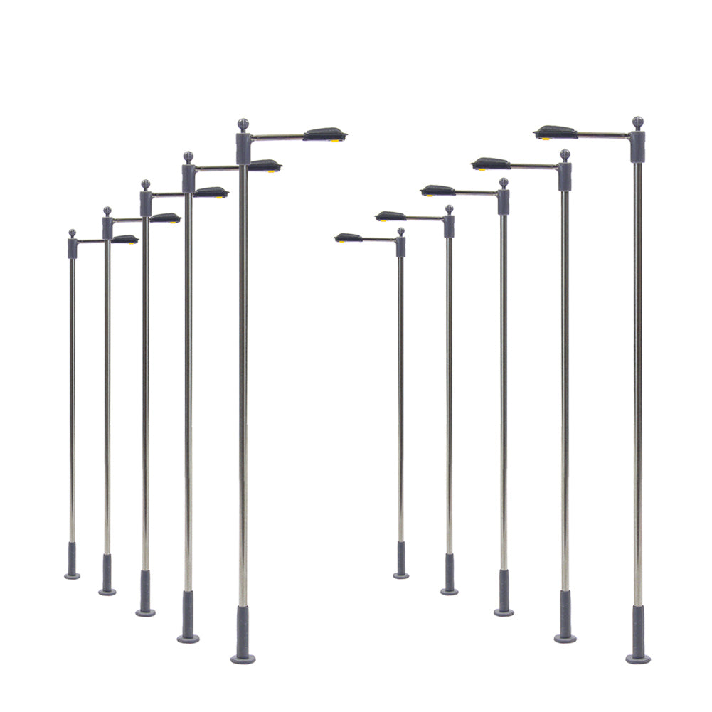 LQS10 10pcs HO/OO Scale Lamppost Street Light LED