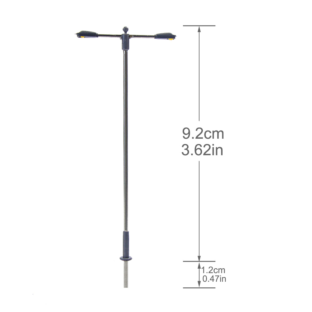 LQS12 10pcs HO/OO Scale Lamp Post Street Lights LED