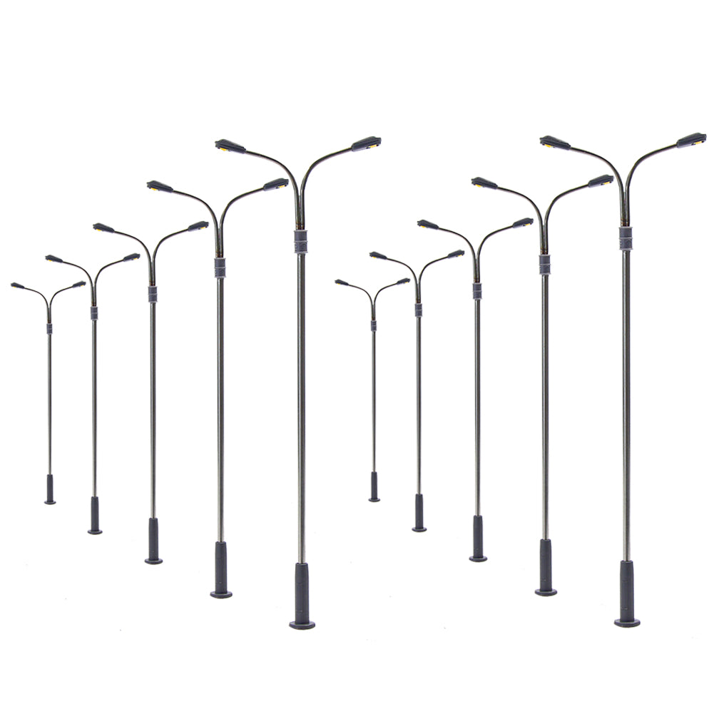 LQS13 10pcs HO Scale 1:87 Lamppost Street Lights