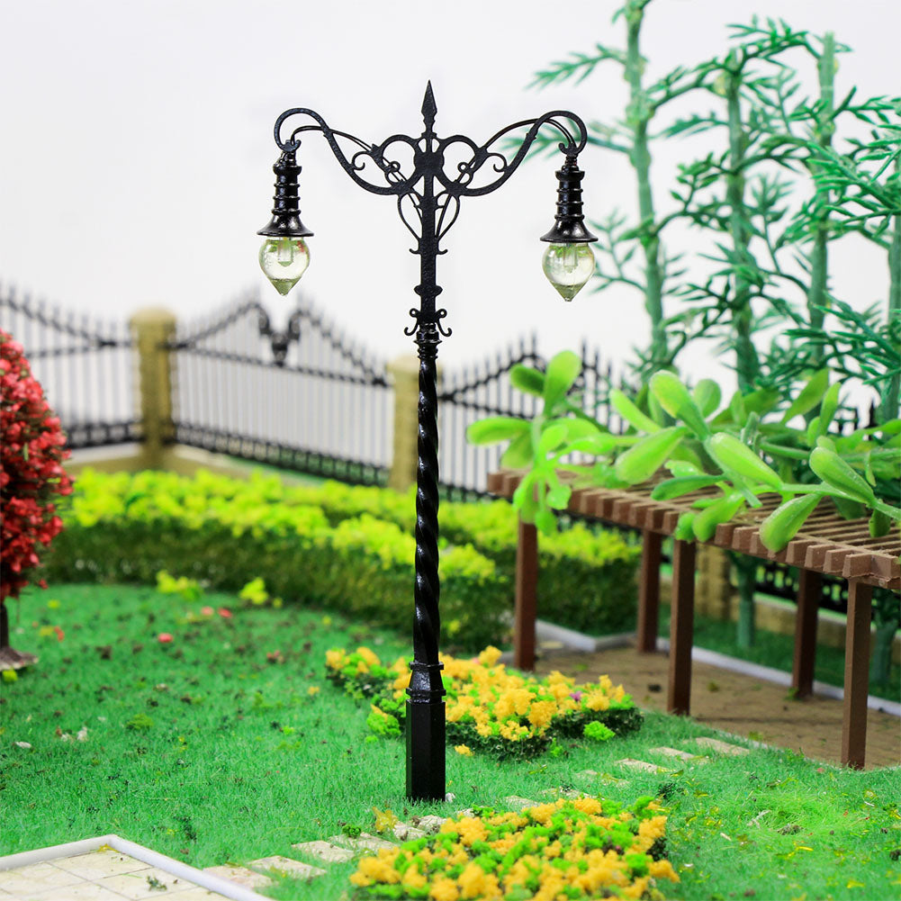 LQS37 3pcs HO/OO Scale 1:87 Lamp Street Light Two-head