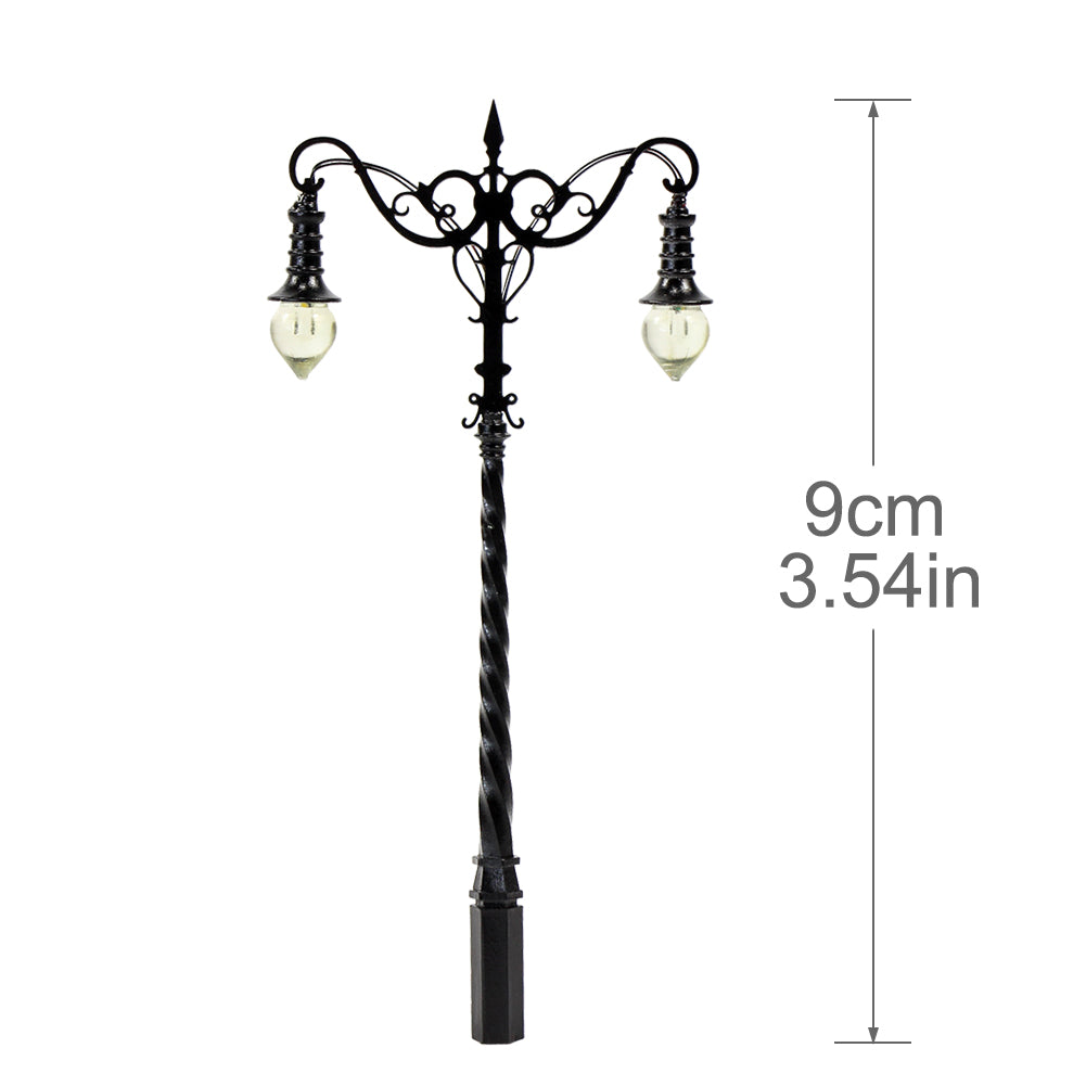 LQS37 3pcs HO/OO Scale 1:87 Lamp Street Light Two-head