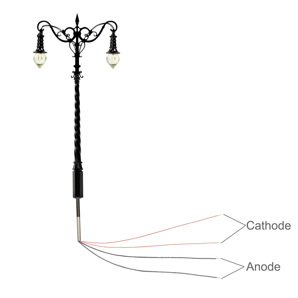LQS37 3pcs HO/OO Scale 1:87 Lamp Street Light Two-head