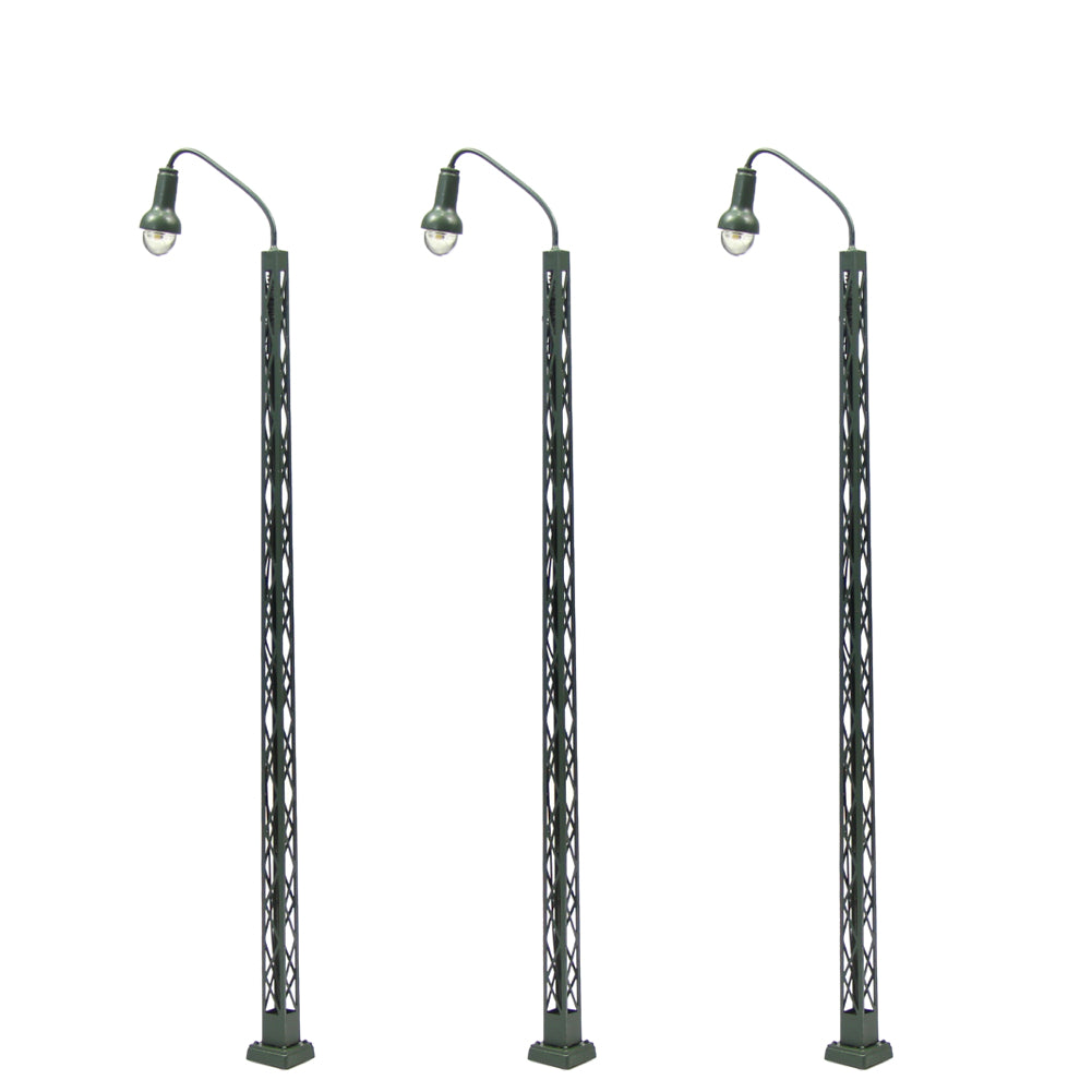 LQS38 3pcs HO/OO 1:87 Scale Model Lattice Mast Lamp