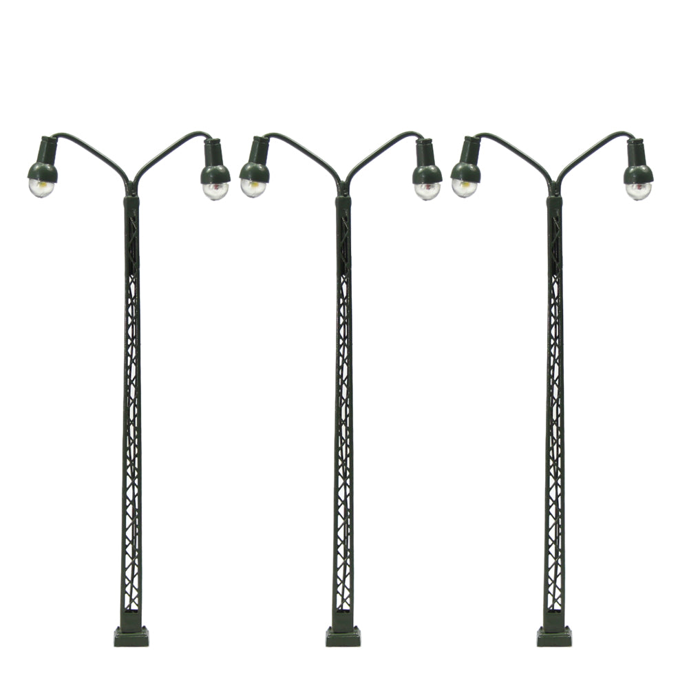 LQS42 3pcs HO/TT Scale Lattice Mast Lamp Track Light