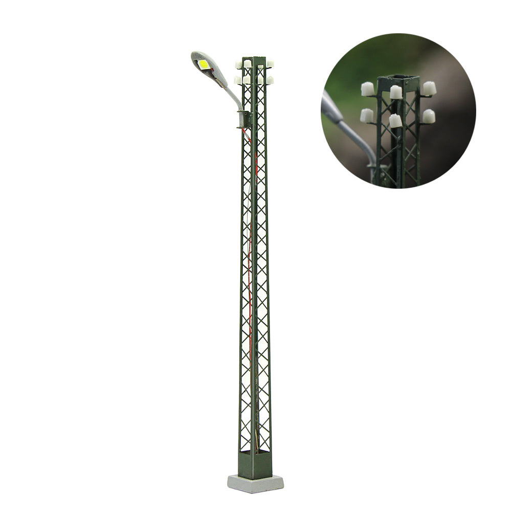 LQS59 3pcs HO N Scale Lattice Mast Lamp Track Light