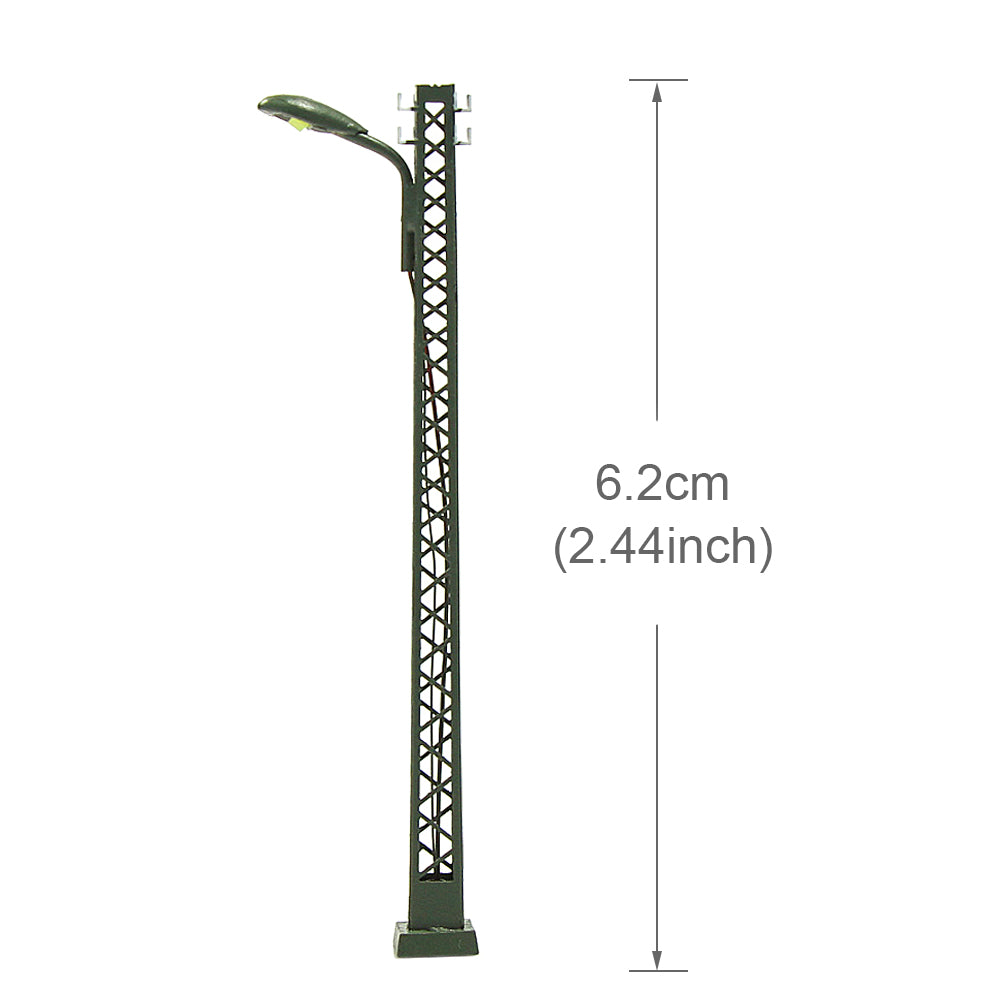LQS59 3pcs HO N Scale Lattice Mast Lamp Track Light