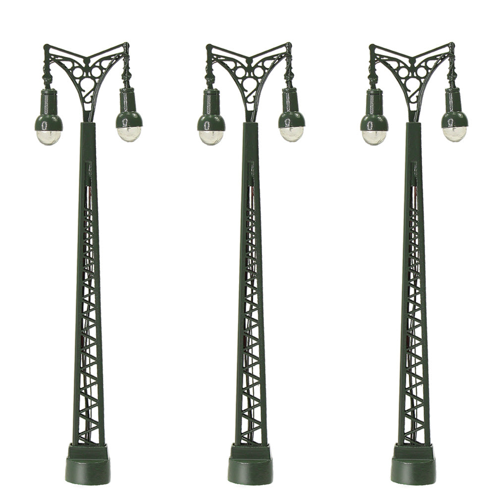LQS66N 3pcs N Scale 1:160 Two-head Lamp Post