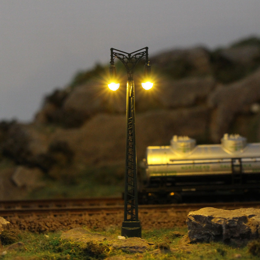LQS66N 3pcs N Scale 1:160 Two-head Lamp Post