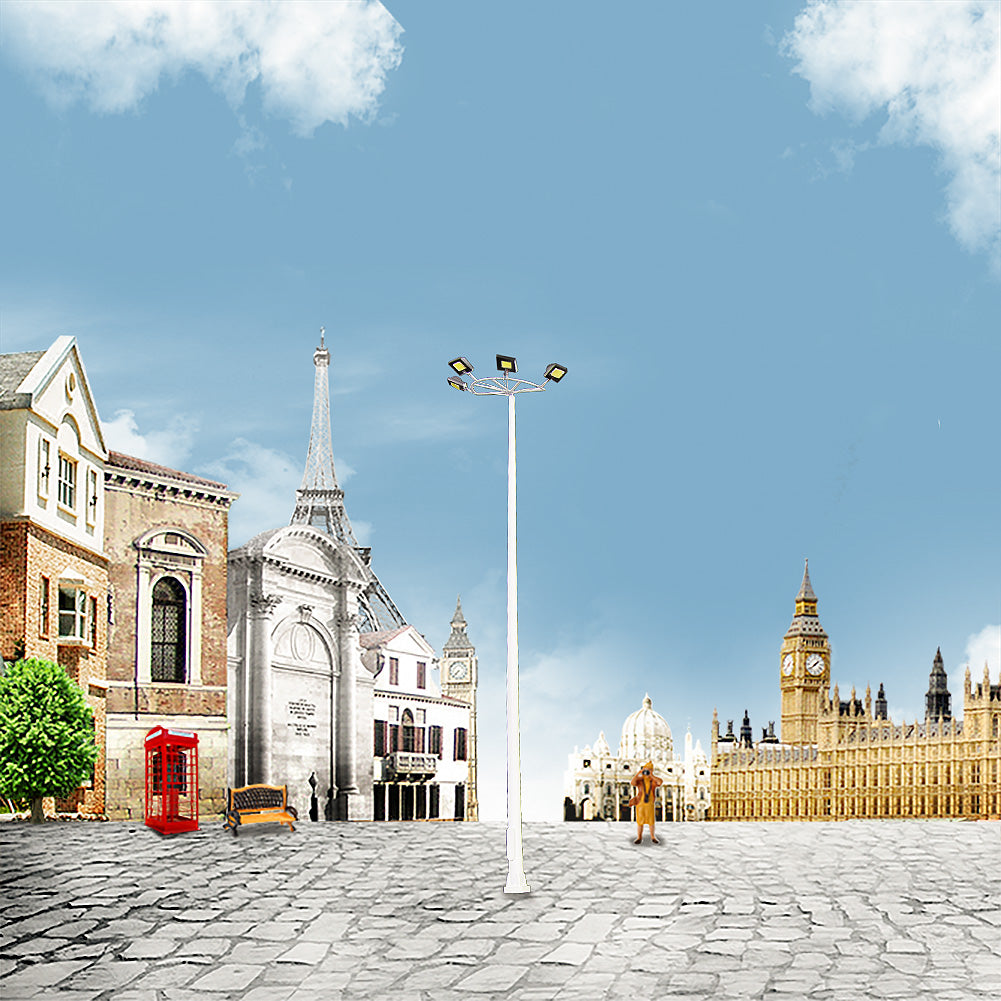 LSL12 4pcs HO N Scale Plaza Lamppost Playground Light