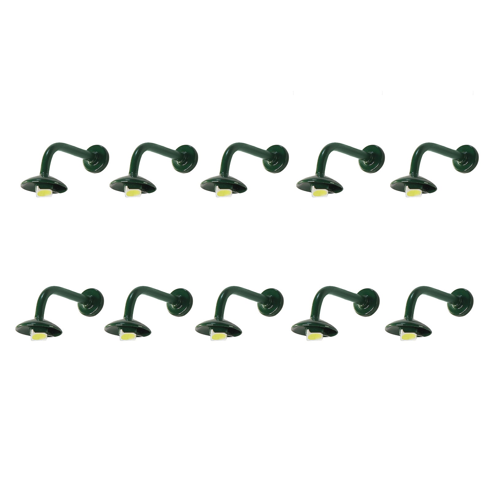 LSL16 10pcs HO Scale 1:87 Hanging Lamp Goose Neck Light LED