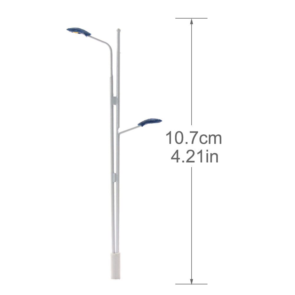 LYM04 10pcs HO Scale 1:87 Lamps Street Light 12V LEDs 11cm