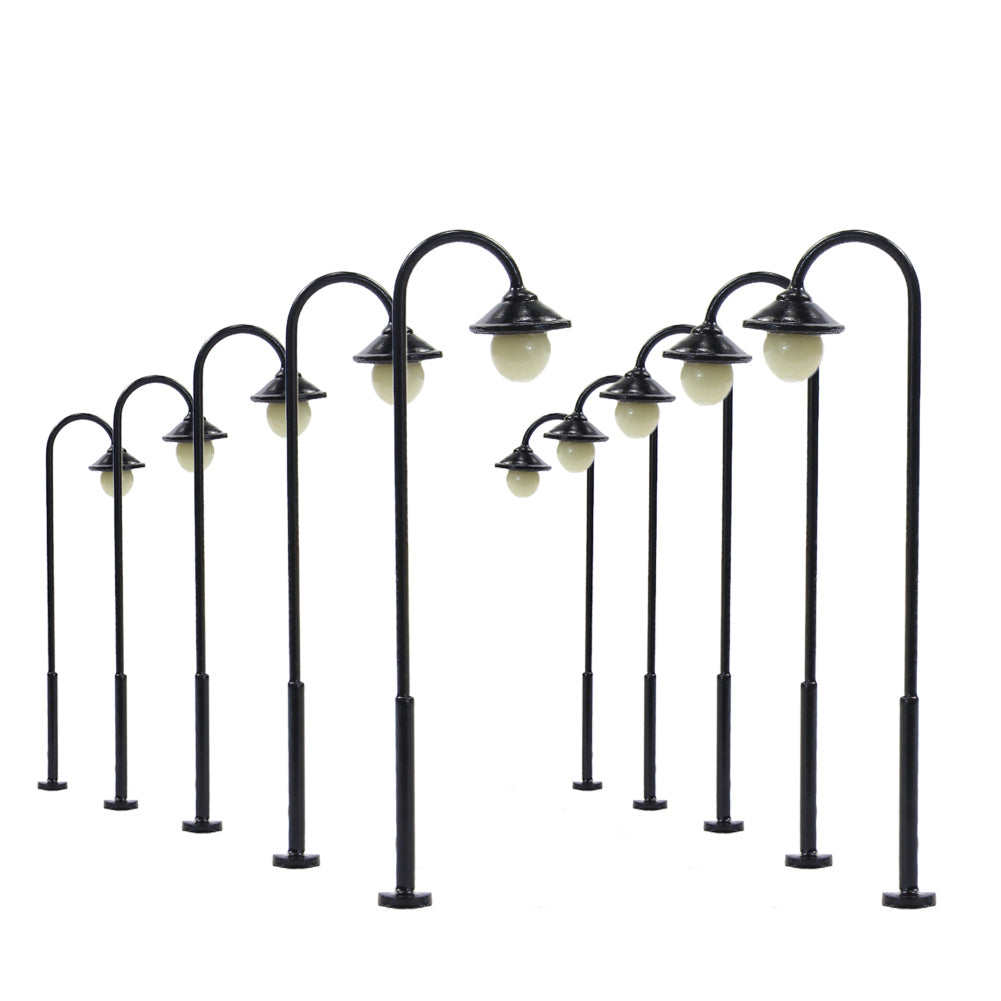 LYM12 10pcs HO Scale 1:87 Model Street Light Lamps LEDs 55mm