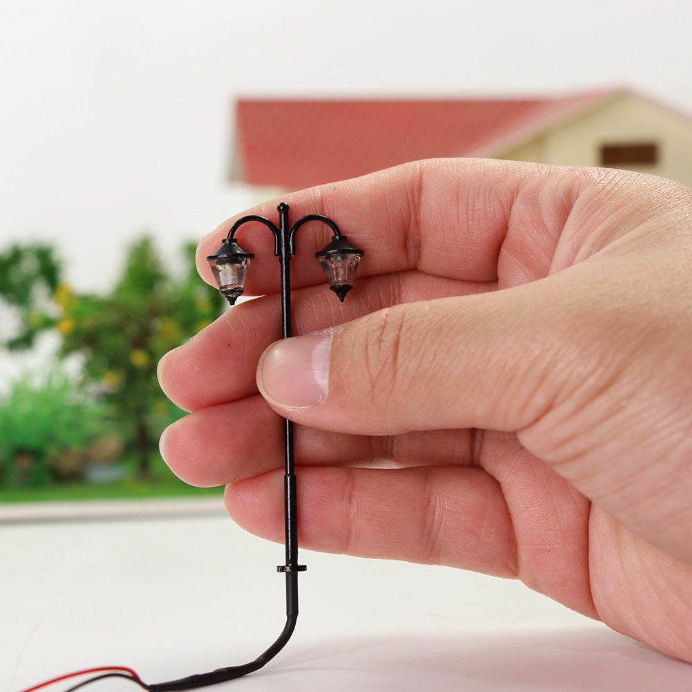 LYM18 10pcs HO Scale 1:87 Street Light Lamp Warm LED