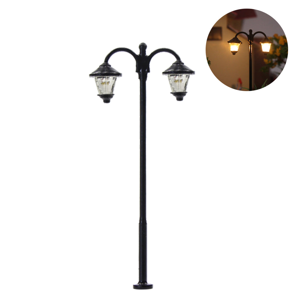 LYM18 10pcs HO Scale 1:87 Street Light Lamp Warm LED