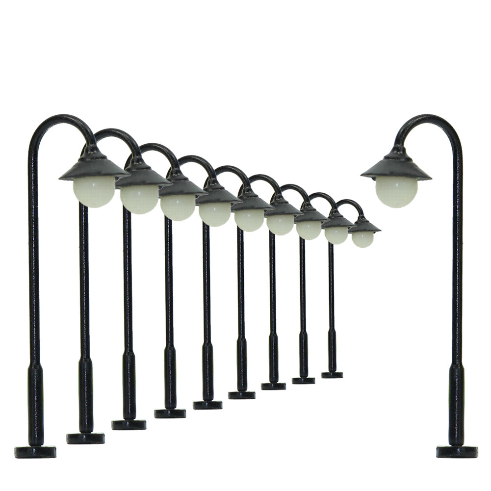LYM25 10pcs N/TT Scale 1:160 Lamppost Street Light LED