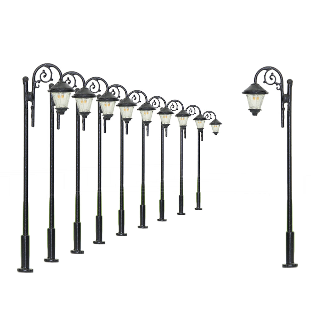 LYM37 10pcs HO/OO Scale 1:87 Lamp Post Street Light LED