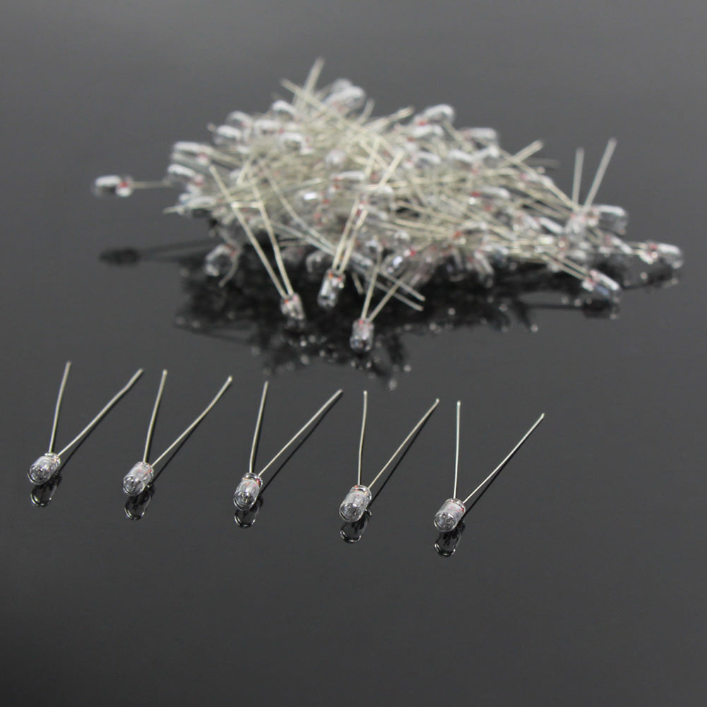 MP03W 100pcs Clear Grain of Wheat Bulbs 2.5mm 12V 40mA Warm White