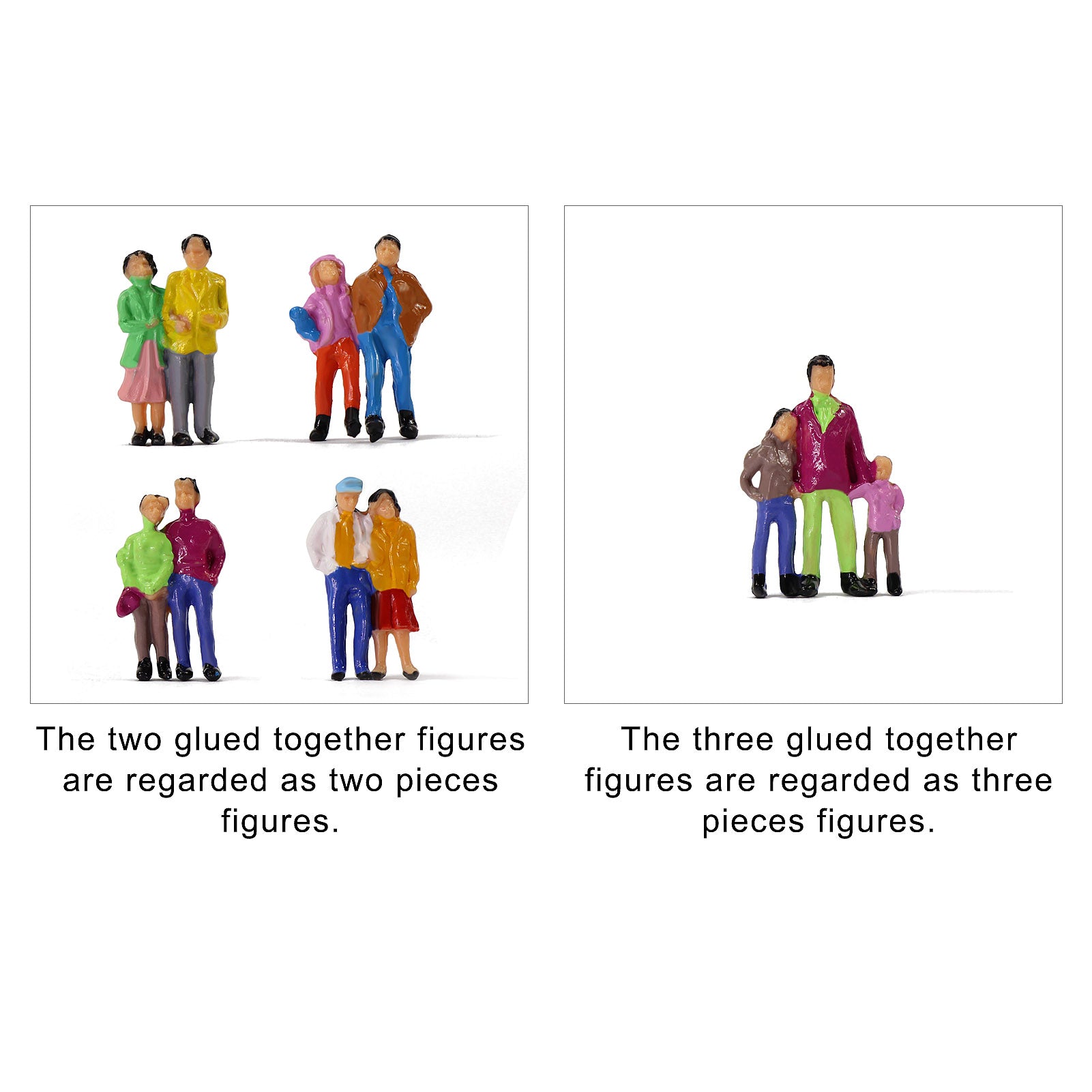 P100W 100pcs HO/TT Scale 1:87 Painted Figures