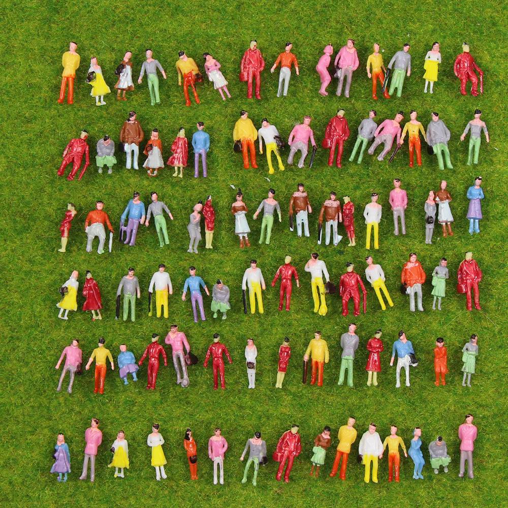 P150 100pcs N Scale 1:160 Painted Figures Standing/Sitting